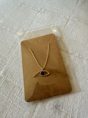 *2 for $12* Gold Evil Eye Pendant Necklace with Blue Stone